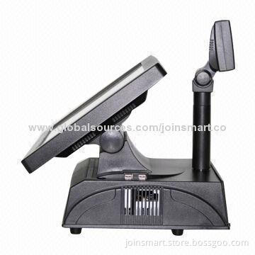 Windows 15" restaurant dual touch screen POS machine, cash register